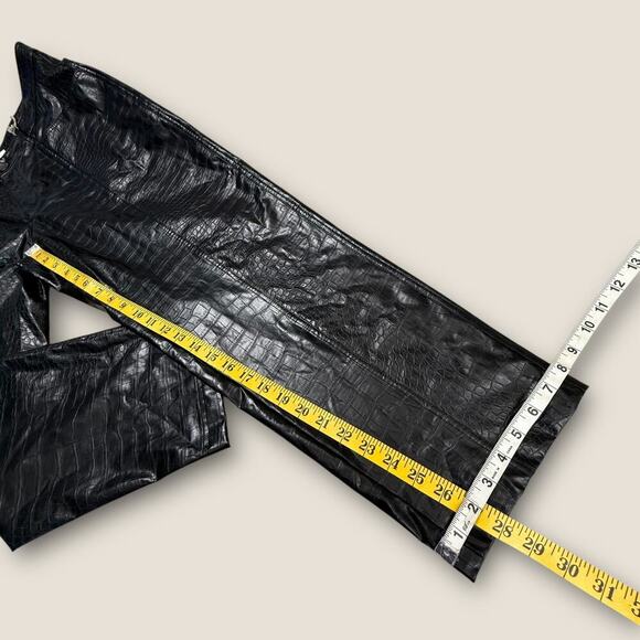 A New Day Faux Snakeskin Straight Leg Pants High Rise Women Size 14 Black New - Picture 11 of 12